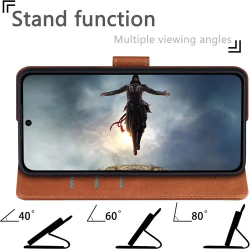 Miniatura 4 de SUANPOT Funda tipo cartera con bloqueo RFID para Samsung Galaxy S22 Ultra con tarjetero de crédito, funda con tapa tipo libro a prueba de golpes