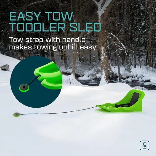 Miniatura 2 de Gizmo Riders Baby Rider, Toddler Sled - 3-Point Harness, Anti-Slip Seat, Retractable Tow Strap, Durable Plastic, Ideal for 6 Months to 3 Years