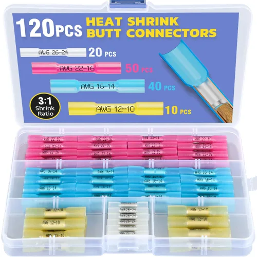 Miniatura 9 de 330 piezas haisstronica Conectores de tope termoencogibles impermeables grado marino, kit de conectores de cable eléctrico con aislamiento de cobre
