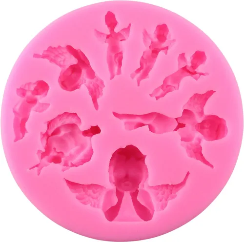 Miniatura 2 de Mujiang Angel Baby Fondant Molde de silicona para decoración de pasteles Herramientas de arcilla de polímero de chocolate Moldes Decoración de pastel