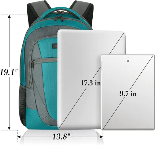 Miniatura 4 de BIKROD Mochila verde azulado para mujeres y hombres, mochila escolar para laptop de viaje para adolescentes, mochila universitaria impermeable