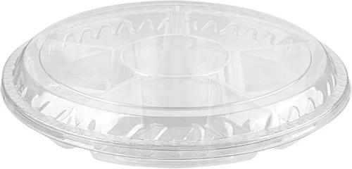 Miniatura 20 de Restaurantware Thermo Tek - Platos para servir de 7.5 x 2.4 pulgadas con tapas, 100 bandejas desechables para verduras, redondas para fiestas