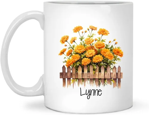 Miniatura 18 de Tazas de cerámica personalizadas del cubo de rosas con nombre, Taza de flores, Taza de café de flores de rosas personalizadas, Taza de té floral