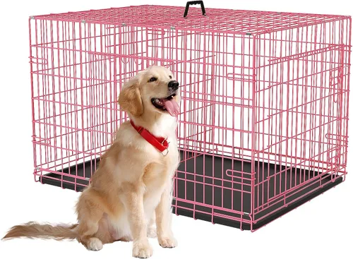 Miniatura 12 de Jaula negra para perros de 42 pulgadas, grande, XXL, plegable para perros grandes, jaulas de alambre de metal, jaula de segregación de animales