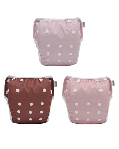 Miniatura 28 de Alva, Pañales de bebé para nadar, paquete de 2 unidades, talle único, reutilizable, lavable y ajustable de 0 a 36 meses. Tamaño de 10 a 40 lbs