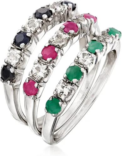 Miniatura 3 de Ross-Simons 1.50 ct. t.w. Multi-Gemstone Jewelry Set 3 Rings in Sterling Silver