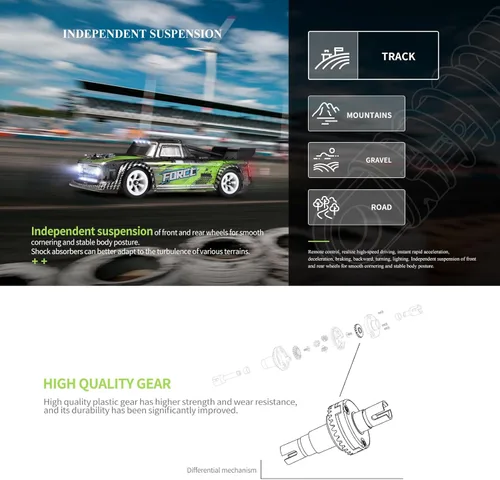 Miniatura 6 de GoolRC WLtoys 284131 - Coche de deriva a control remoto, escala 1:28, 4WD 30KM/H, coche eléctrico de alta velocidad RTR, chasis de metal, 2