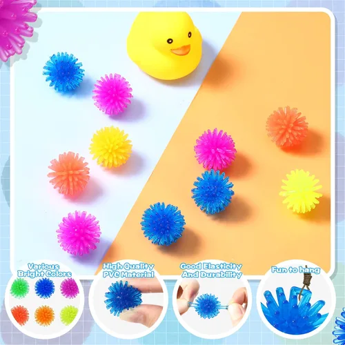 Miniatura 3 de 200 bolas de seto puntiagudas, multicolor, pequeña, minibola de puercoespín, alivio del estrés, suave, sensorial, relajante, juguetes