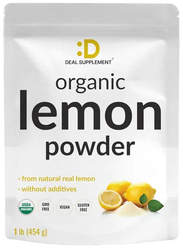 Polvo de limón orgánico, 1 libra, fuente real liofilizada, rica en vitamina C esencial, apoyo inmunológico natural, sabor y aroma de jugo de limón
