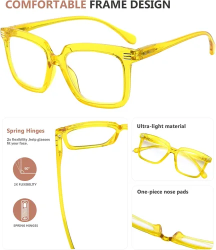 Miniatura 5 de Eyekepper Gafas de lectura cuadradas para mujer con marco grande