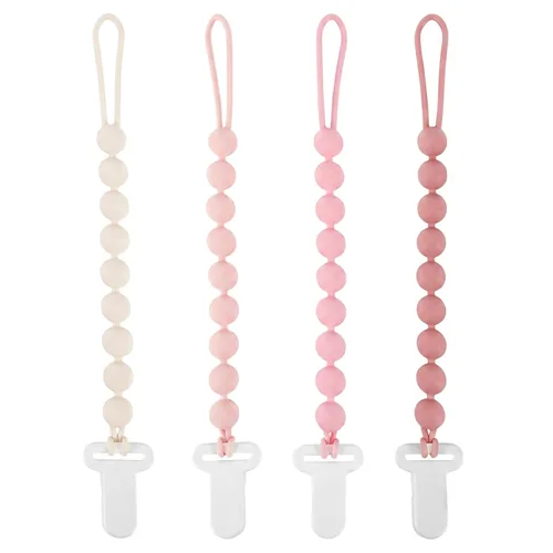 Miniatura 8 de MINMUNJIU Clips para chupete para bebé, paquete de 6 clips flexibles y suaves de silicona para chupete para niñas, artículos esenciales para recién