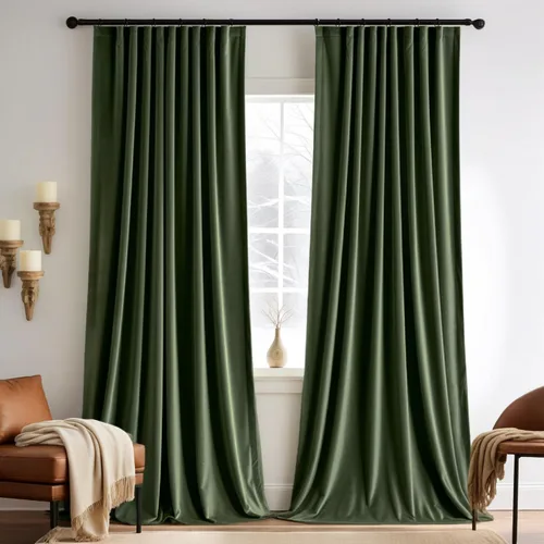 Miniatura 23 de MIULEE Cortinas de Terciopelo Negro de 84 Pulgadas de Largo 2 Paneles - Cortinas de Ventana con Pliegues Pinzados de Lujo que Oscurecen