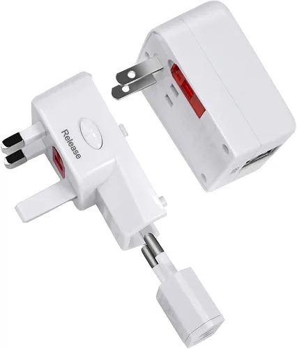 Miniatura 11 de Adaptador de enchufe de viaje con 2 USB A+1 USB C, adaptador de viaje universal todo en uno, convertidores de corriente, cargador de pared