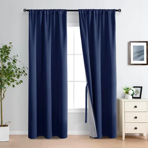 Miniatura 48 de XWZO Cortinas Opacas 100% Blancas - Cortinas de Bloqueo Total de Calor y Luz con Forro Negro para Dormitorio/Cuarto de Lavado, Paneles de Ventana