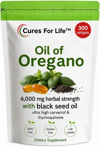 Cápsulas blandas de aceite de orégano – 6000 mg de alta potencia con 165 mg de Carvacrol y 200 mg de aceite de semilla negra – Apoyo inmunológico 2