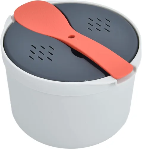 Miniatura 6 de Olla arrocera para microondas, vaporera para microondas, olla para pasta, 2 L, juego de arrocera para microondas, pasta, papa, verduras, quinua