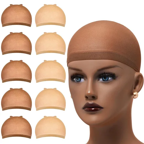 Miniatura 10 de MORGLES 20 gorras de peluca negras HD para hombres y mujeres, gorras de peluca de nailon elástico para encaje frontal