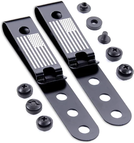 Miniatura 31 de HolsterSmith - Clip universal de metal para cinturón para hacer fundas, modelo 5, (3 agujeros), color negro táctico