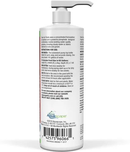 Miniatura 2 de Aquascape Tratamiento de agua transparente para estanques de koi y peces, mezcla de clarificadores para limpiar el agua turbia o descolorida