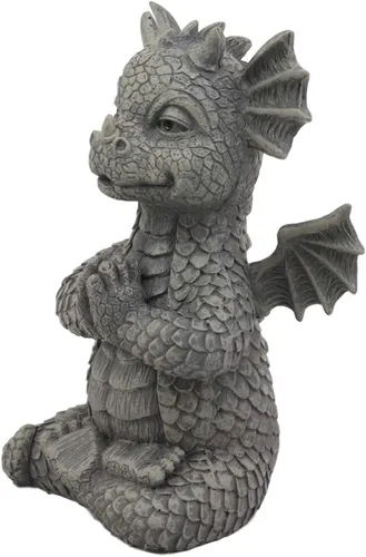 Miniatura 3 de Ebros Gift Mini estatua de dragón Zen Meditación Yoga Namaste en piedra sintética acabado de resina de 5 pulgadas de alto, figura decorativa