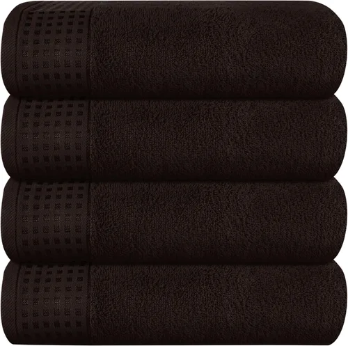 Miniatura 79 de GLAMBURG Juego de 2 toallas de baño de gran tamaño 100% algodón, 28 x 55 pulgadas, ultra suaves, altamente absorbentes, compactas, de secado rápido