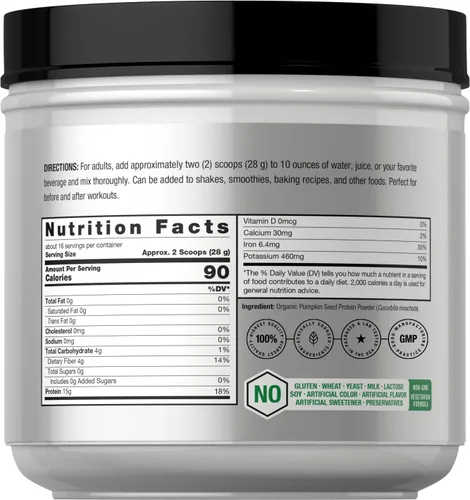 Miniatura 2 de Horbaach - Proteína orgánica de semillas de calabaza en polvo, sin sabor, a base de plantas para batidos y hornear, keto, paleo, sin OMG y sin