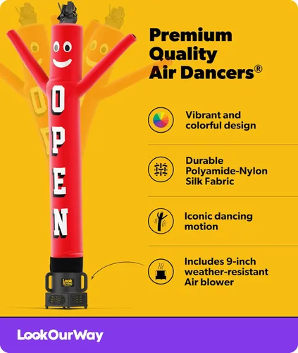Miniatura 2 de LookOurWay - Juego de tubo inflable Air Dancers de 2,13 m de alto con hombre bailando loco con ondas y soplador resistente al clima para promoción
