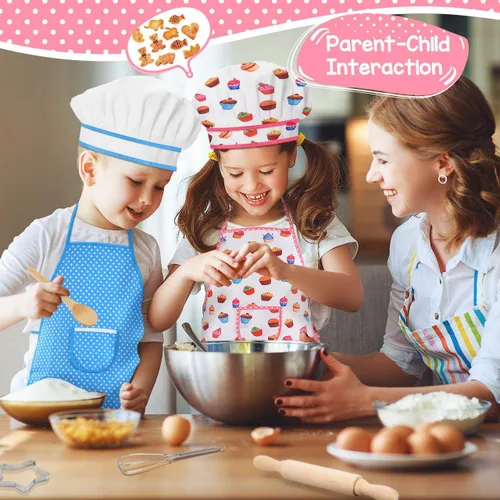 Miniatura 4 de Regalos para niñas y niños de 2 a 8 años, set de disfraz de chef para niños, delantal para niñas pequeñas, regalos de cumpleaños de Navidad