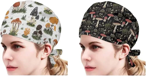 Miniatura 103 de Babrukda Paquete de 2 gorras con banda para el sudor ajustable con lazo en la espalda, gorro divertido