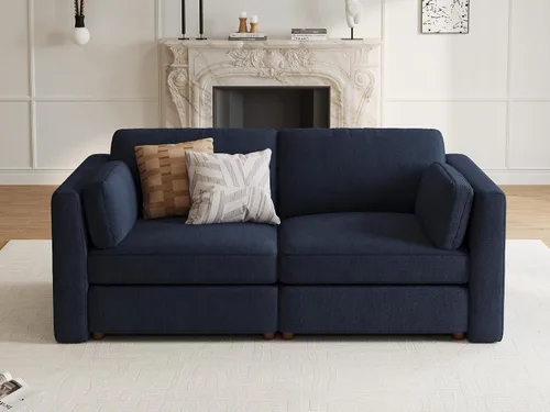 Sofá biplaza extragrande de 83.5 pulgadas, sofás para sala de estar, sofá nube de felpilla de asiento profundo, sofá modular seccional, funda