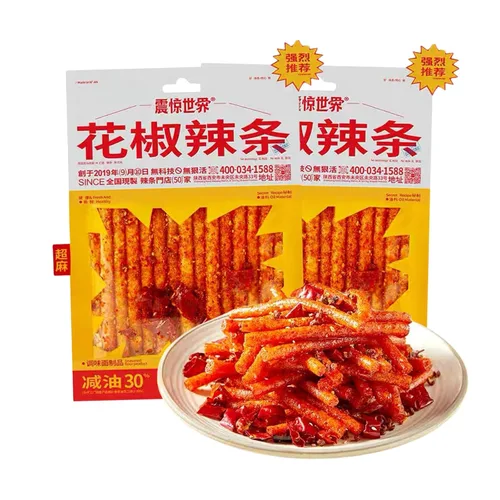 Miniatura 9 de Tiras Picantes - Latiao de Gluten Picante, Aperitivo Especial Chino Informal, Hecho de Trigo/Chile/Especias, Bajo en Azúcar y Calorías, Mejor