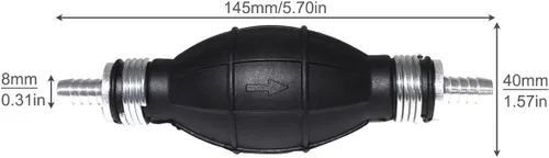 Miniatura 3 de Bomba de combustible de goma de 2 bombillas negras para transferencia de combustible al vacío, imprimación manual, gasolina, gasolina, diésel