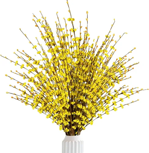 Miniatura 8 de Sggvecsy 10 piezas flores artificiales de jazmín de 29.5 pulgadas de largo, ramo de flores falsas altas, plantas de jazmín falsas, ramas secas