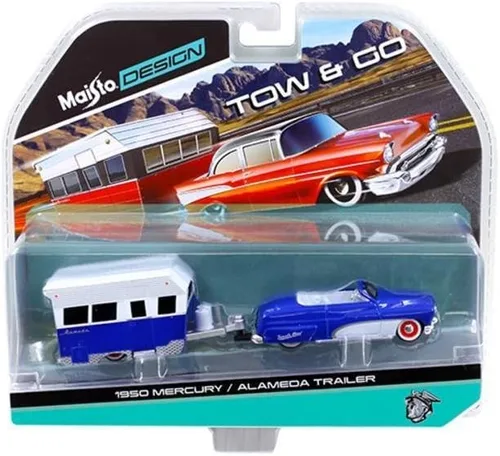 Miniatura 2 de Maisto 1: 64 Tow & Go - 1950 Mercury/Alameda Trailer Vehículo fundido a troquel
