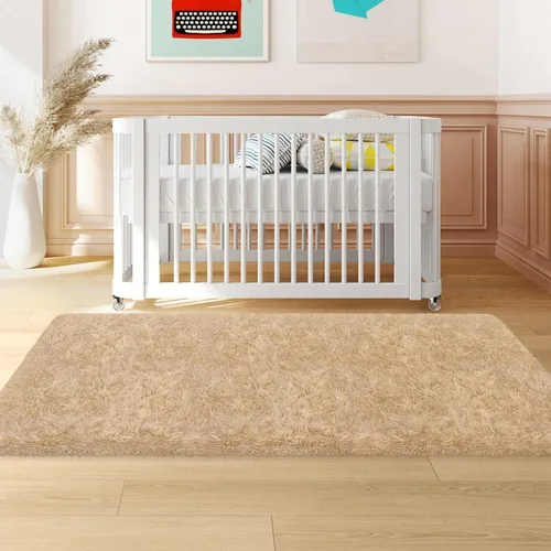 Miniatura 4 de Alfombras de pasillo beige de 2 x 6 pies para dormitorio, sala de estar, alfombra de felpa suave y esponjosa, alfombra de pasillo para pasillos