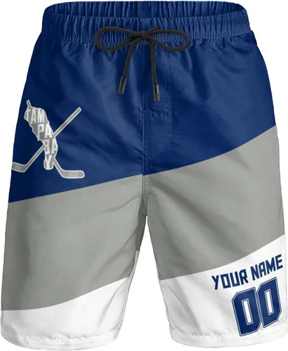 Miniatura 12 de Custom Hockey Men's Shorts Gifts for Men Casual City Youth Fans Sport Beach Shorts Add Name & Number Quick Dry