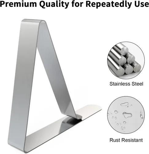 Miniatura 3 de TriPole - 16 clips para mantel grandes, abrazaderas para mesa de pícnic, abrazaderas de mantel de acero inoxidable para exteriores, hogar, cocina