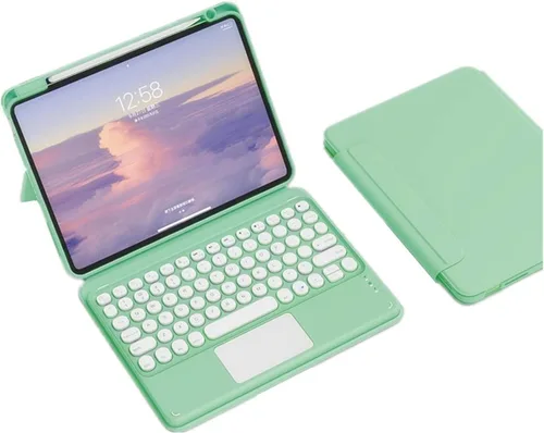 Miniatura 18 de Funda con teclado para iPad mini6 con panel táctil horizontal o vertical, magnética, desmontable, teclado BT transparente para iPad Mini 6ª Azul