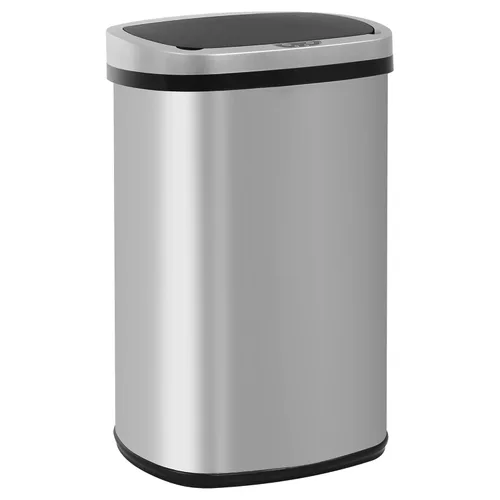 Miniatura 10 de Furniture of America Verbena - Bote de basura de metal de 13 galones con tapa de sensor de movimiento para cocina, color negro