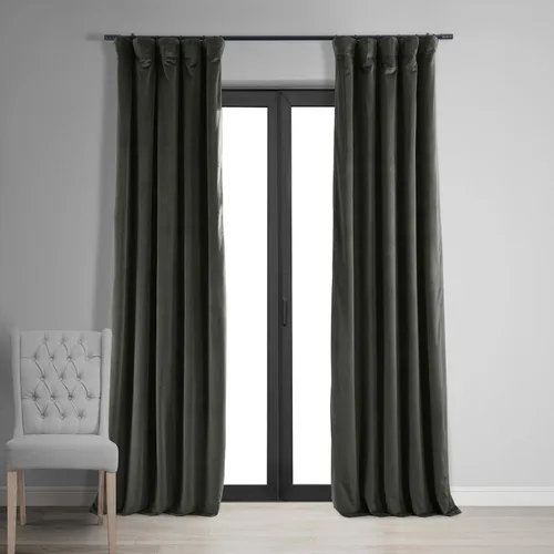 Miniatura 58 de HPD Half Price Drapes Cortinas Opacas Térmicas de Terciopelo Signature para Sala de Estar de 63 Pulgadas de Largo (1 Panel) con Bolsillo para Barra