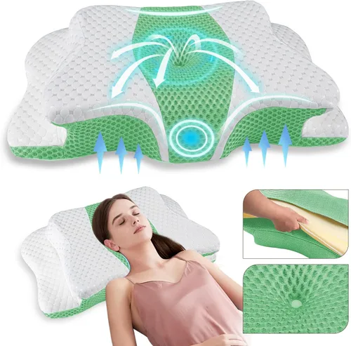 Miniatura 12 de Almohada Cervical para Alivio del Dolor y Soporte del Cuello, Almohada Ergonómica Ajustable para Dormir Cómodamente, Almohadas Ortopédicas de Espuma
