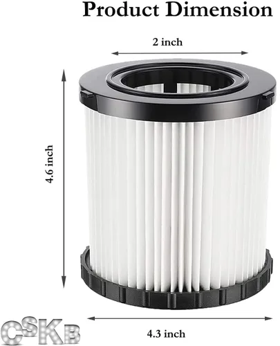 Miniatura 2 de DCV5801H - Paquete de 2 filtros de repuesto HEPA para aspiradora húmeda/seca compatibles con DeWalt DCV580 y DCV581H, reutilizables y lavables