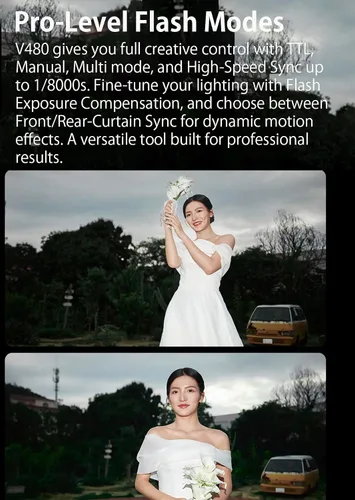 Miniatura 6 de Godox V480 para Canon GODOX TTL Flash - GN50/1.7s Recycle/650 Tiempos de flash/HSS/Lectura de distancia inteligente/Lámpara de modelado LED de 10