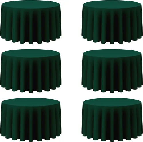 Miniatura 87 de BRILLMAX Paquete de 4 manteles redondos color azul rey de 132 pulgadas, tela de lino de poliéster lavable a granel, para bodas, recepciones, Azul