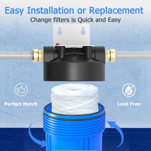 Miniatura 5 de Cartucho de filtro de agua de 5 micrones para toda la casa, filtros de sedimentos para heridas de cuerda para agua de pozo, repuesto para cartuchos