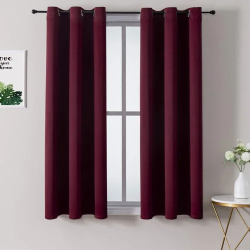 Miniatura 12 de ChrisDowa - Cortinas de cenefa pequeñas para cocina, cortinas cortas con ojales y aislamiento térmico para oscurecer la sala y habitación