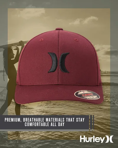 Miniatura 60 de Hurley Gorra de béisbol para hombre - Flexfit - Gorras de béisbol ajustadas para hombre (tamaños: S-XL)