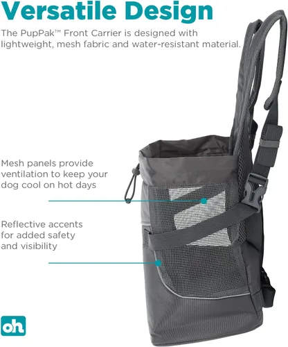 Miniatura 7 de Outward Hound PupPak - Transportador delantero para perro, pequeño, gris, mochila para mascotas de senderismo y campamento manos libres