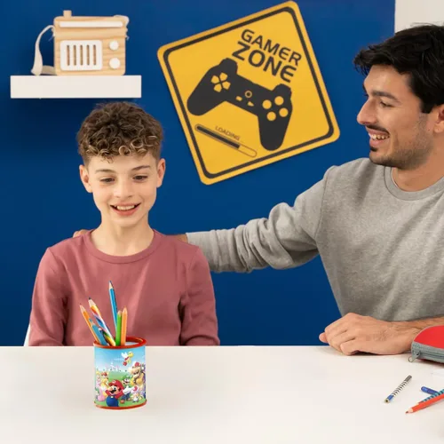 Miniatura 6 de Ravensburger - Taza de lápices Super Mario - Rompecabezas 3D - Organizador de escritorio para construir con gráficos icónicos de Mario - 54 piezas