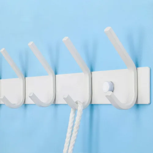 Miniatura 7 de WEBI Perchero de pared, 8 ganchos, 24" de largo, ganchos para colgar abrigos montados en la pared, gancho para colgar abrigos, estante de ganchos